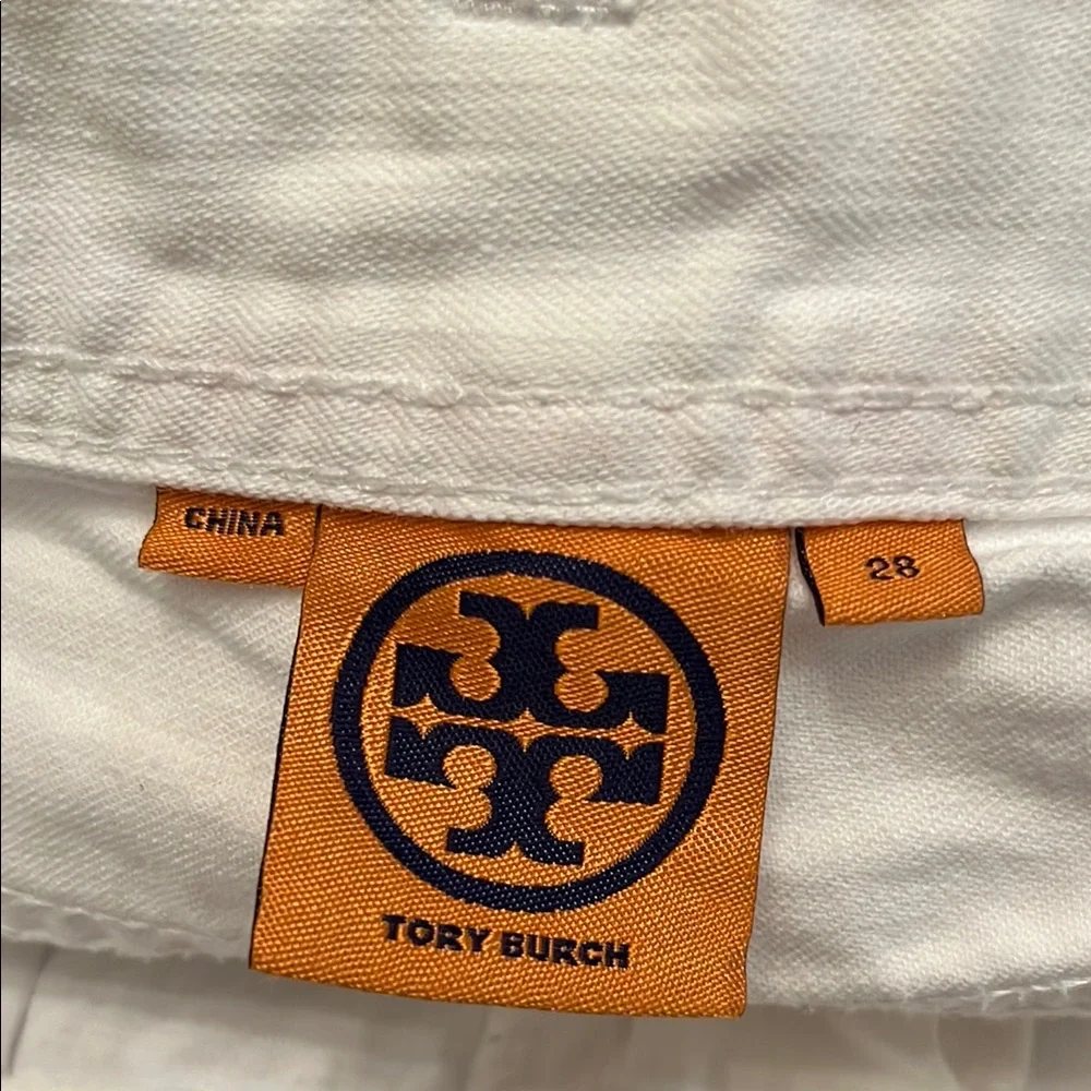 Tory Burch White Cropped Jeans,‎ size 28